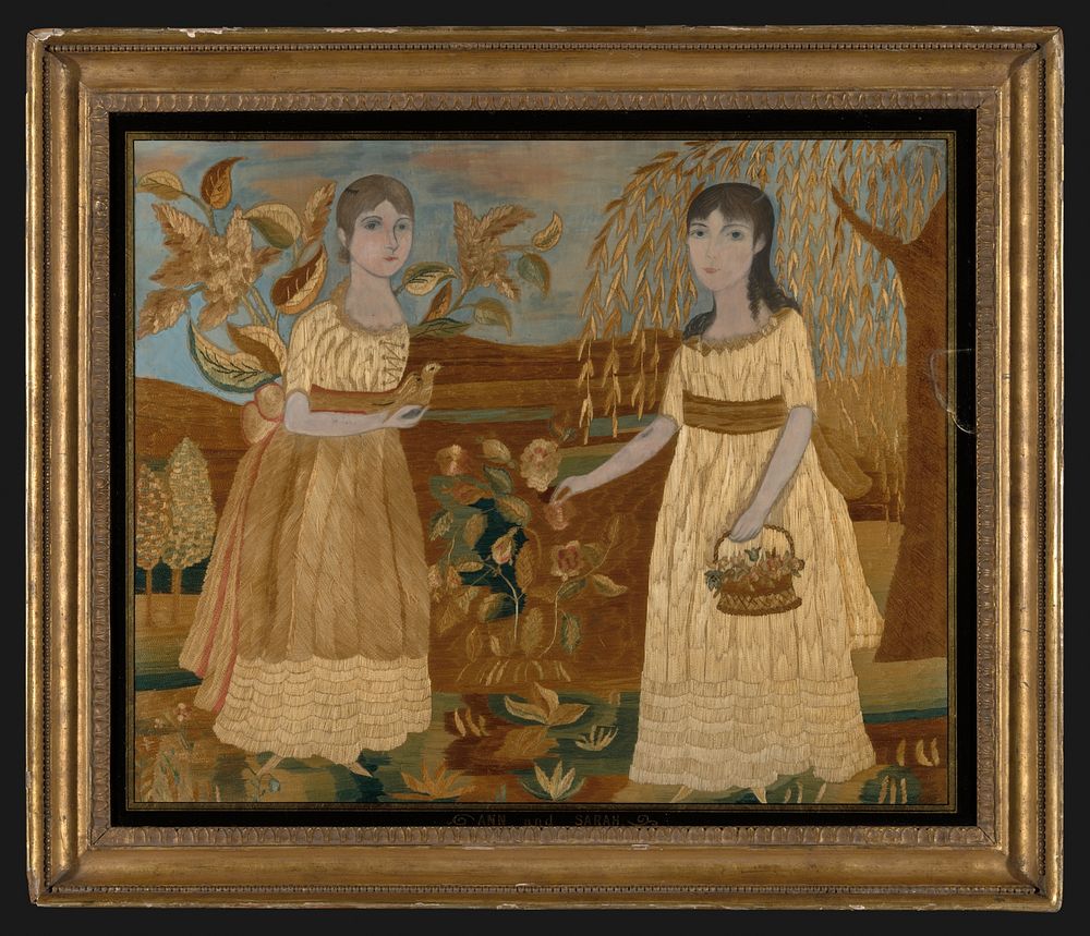Picture Depicting Ann and Sarah (Needlework)
