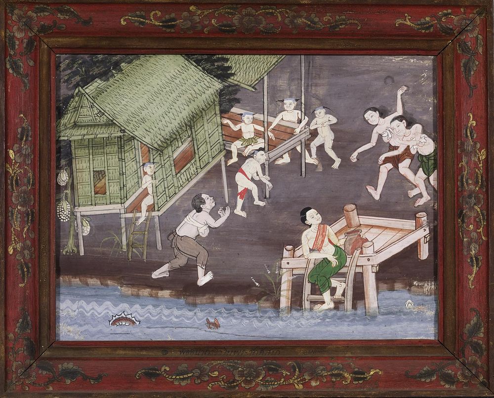 Vessantara Jataka, Chapter 5: The Brahmin Jujaka with his wife Amittapana (late 19th century (Rattanakosin)) by Thai