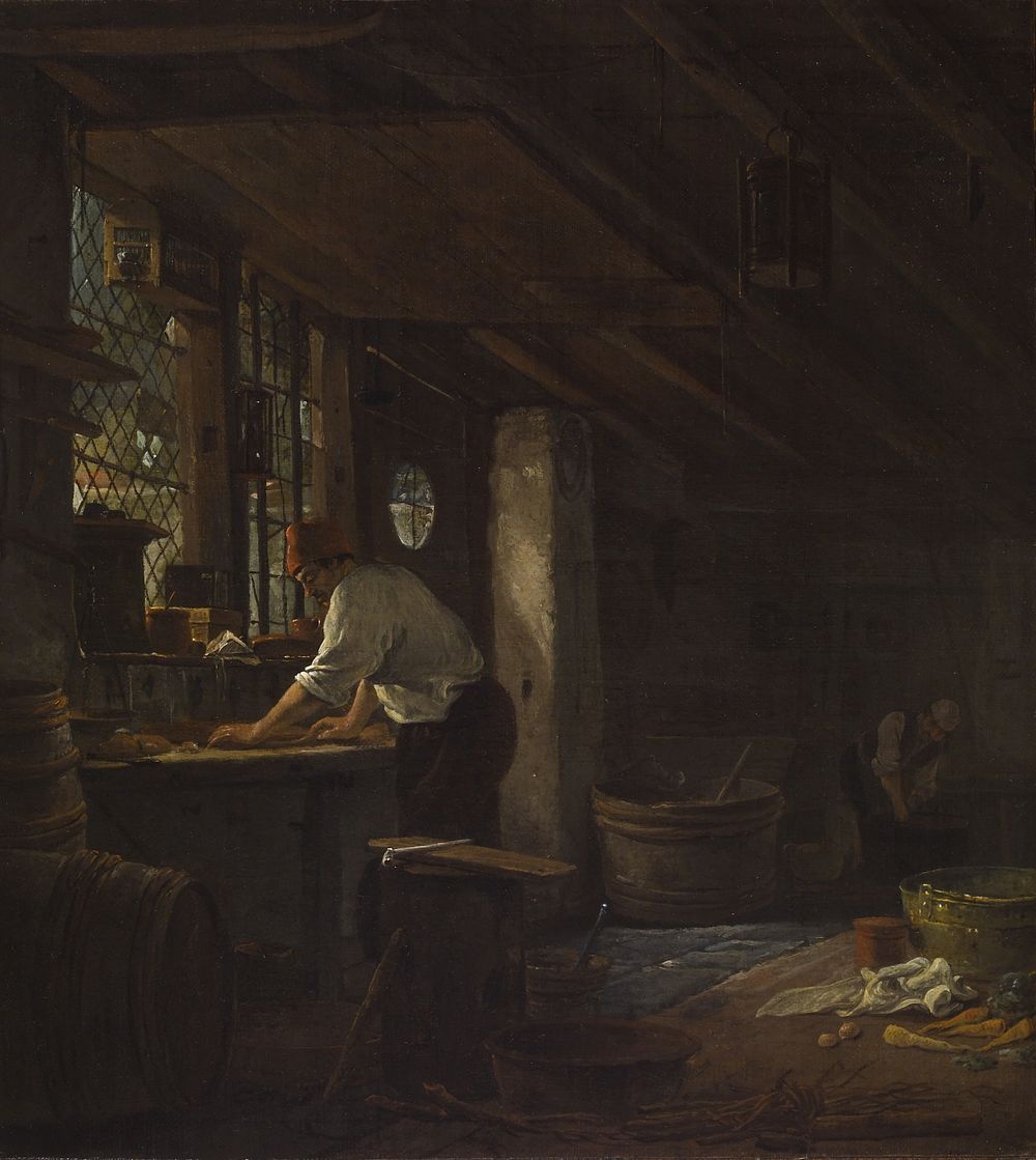 Kitchen Interior (1650-1670 (Baroque)) by Thomas Wyck