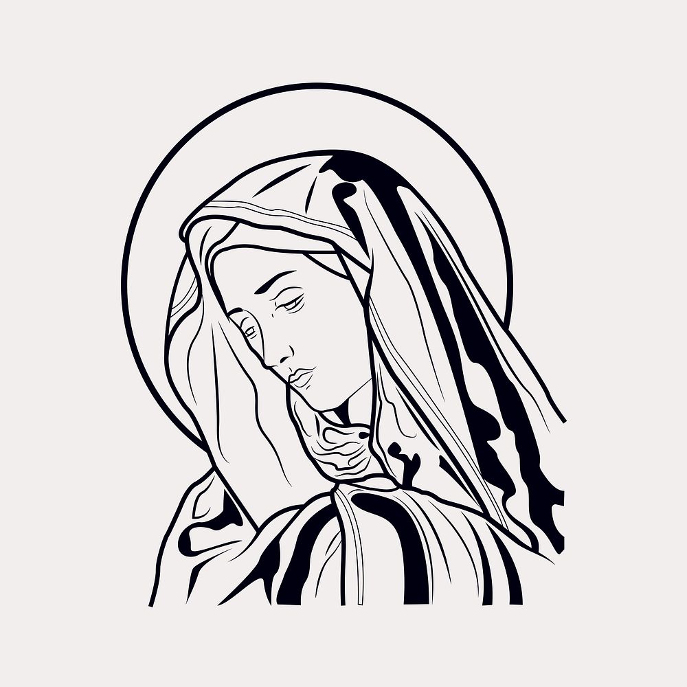 Virgin mary collage element vector
