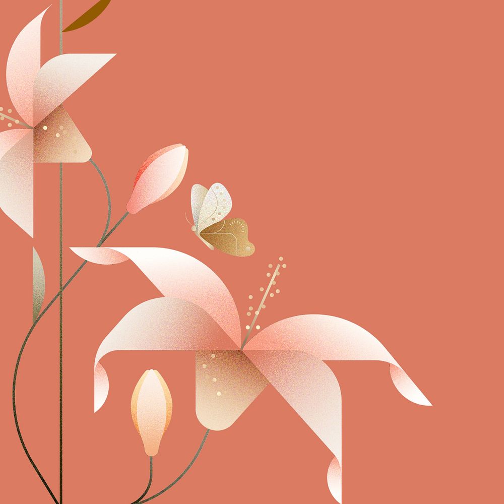 Geometric lily floral design space