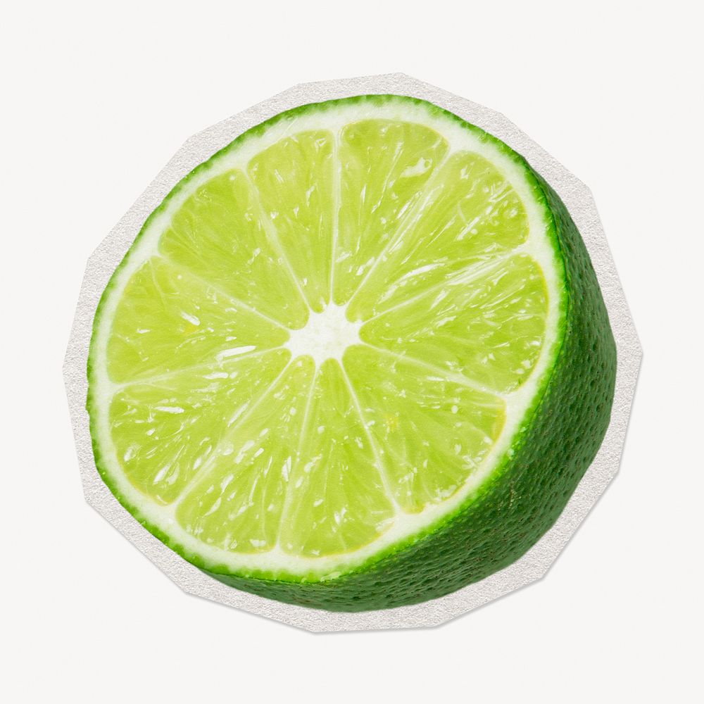 Lime fruit  paper element with white border