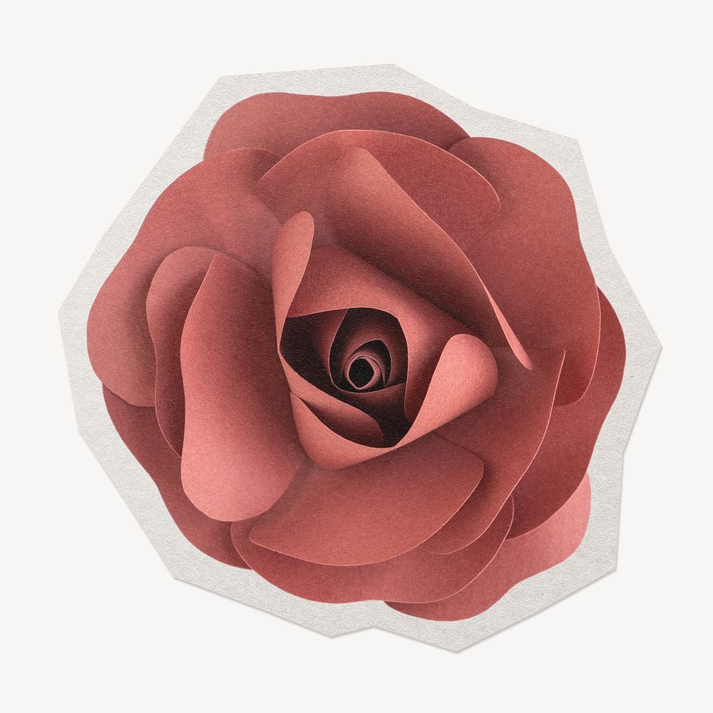 Rose paper craft paper cut isolated design