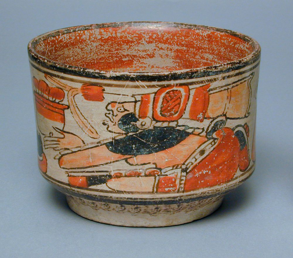 Bowl with Men and Bundled Offerings