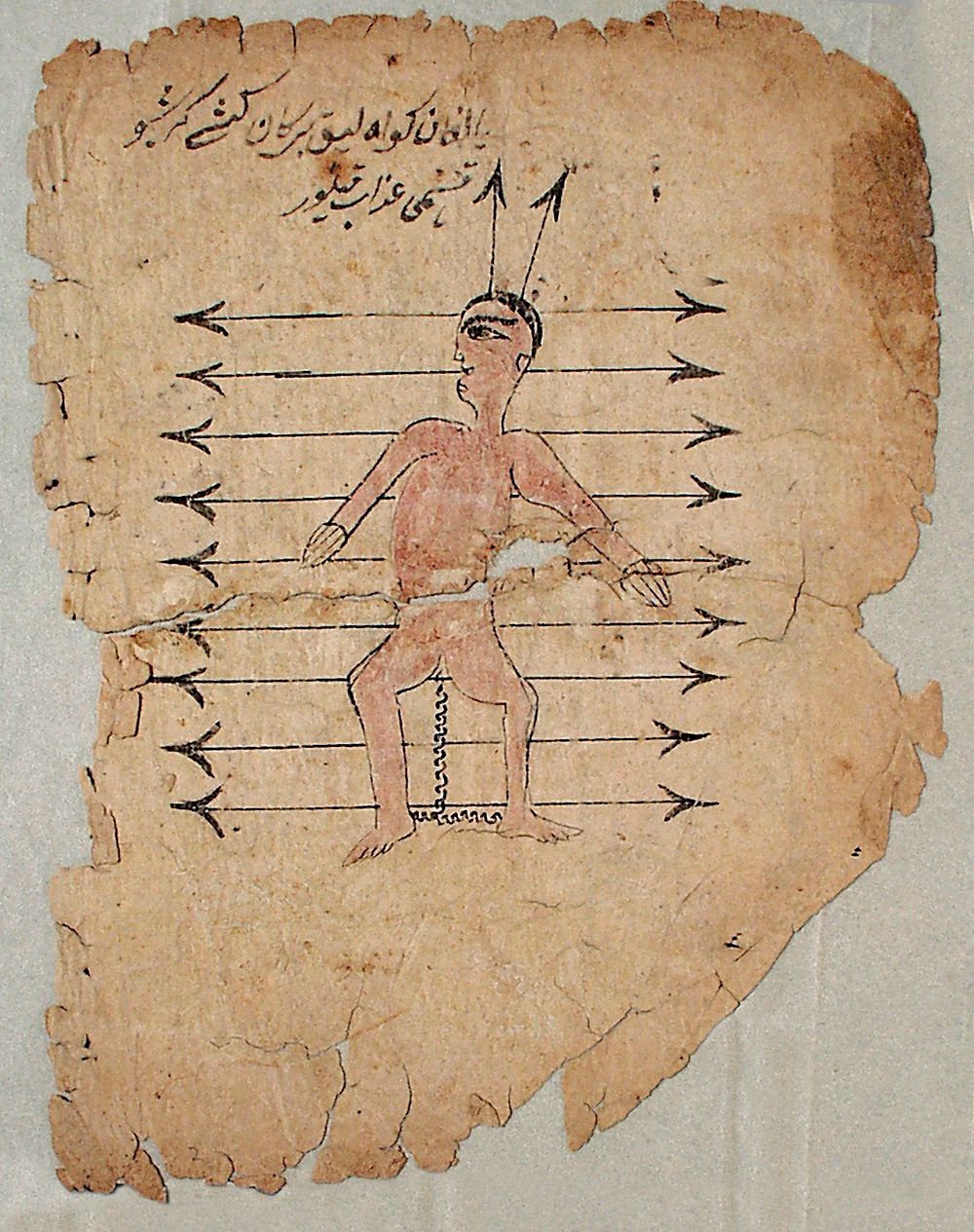 Page from a Chaghatay Manuscript Depicting Punishments in Hell for Offenses in Life
