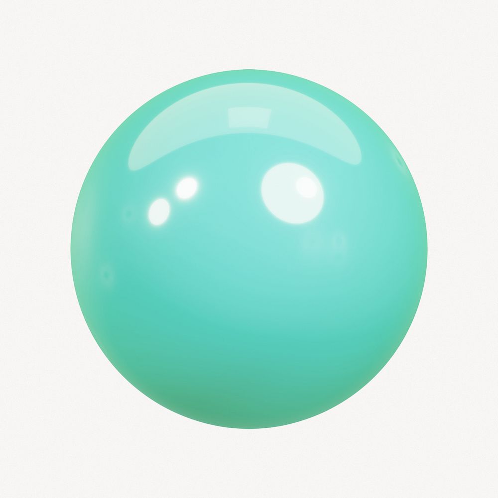 Mint green sphere 3D shape