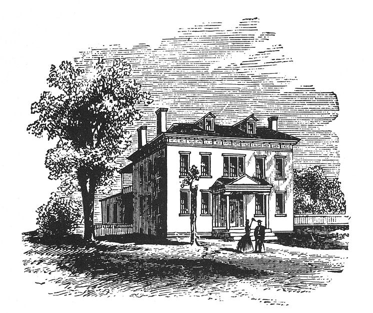 Drawing of the John Hervey Crozier House in Knoxville, Tennessee (1882) by Ben Perley Poore.