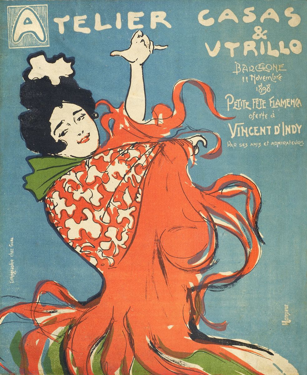 Cartell de Ramon Casas per a l'espectacle "Petite fête flamenca oferte à Vincent d'Indy par ses amis et admirateurs".…