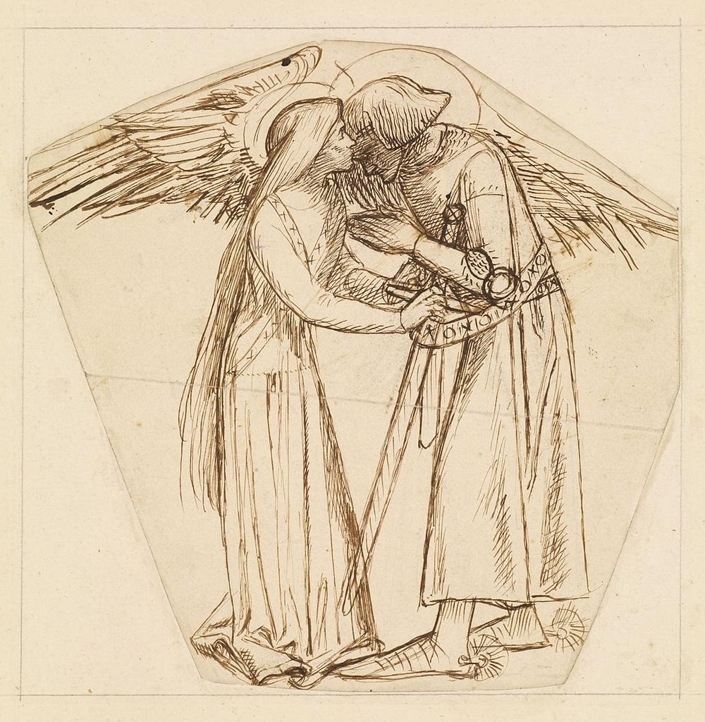 Dante Gabriel Rossetti - Sir Galahad armed by an Angel