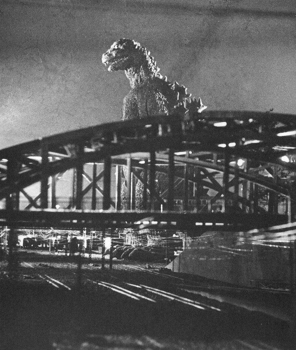 Behind the scenes on the set of Godzilla.