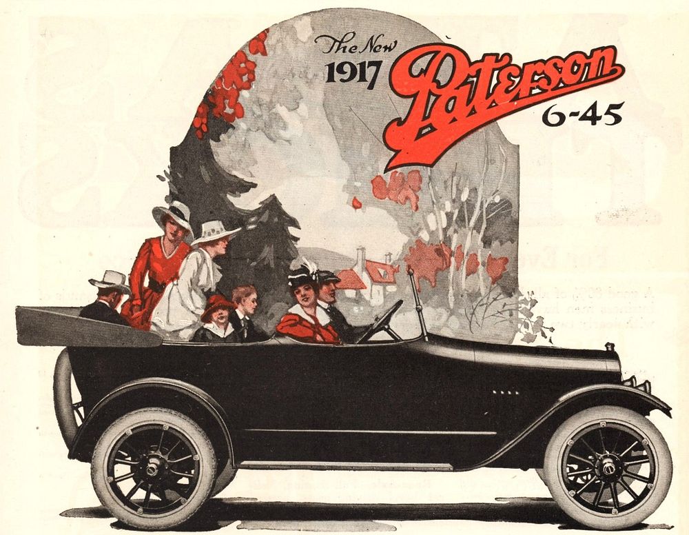1917 Paterson 6-45 Touring Car ad. The Paterson was built in Flint, Michigan from 1908 until 1923