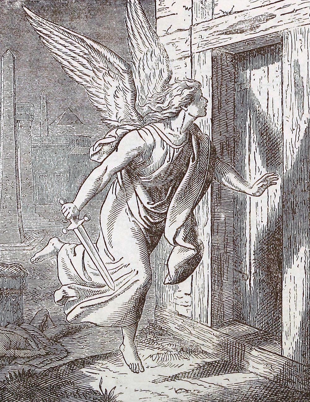 “The Destroying Angel Passing Through Egypt,” illustration for The Story of the Bible from Genesis to Revelation Told in…