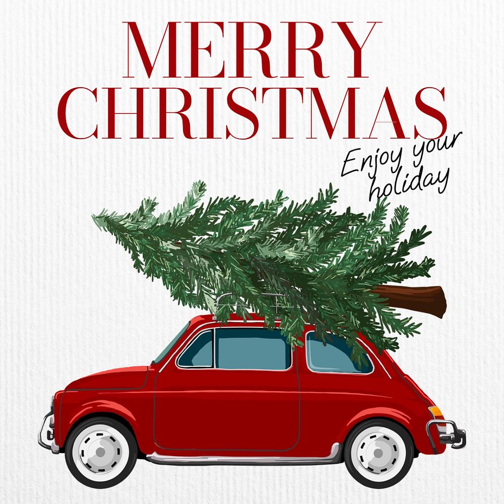 Merry Christmas Instagram post template, editable text & design