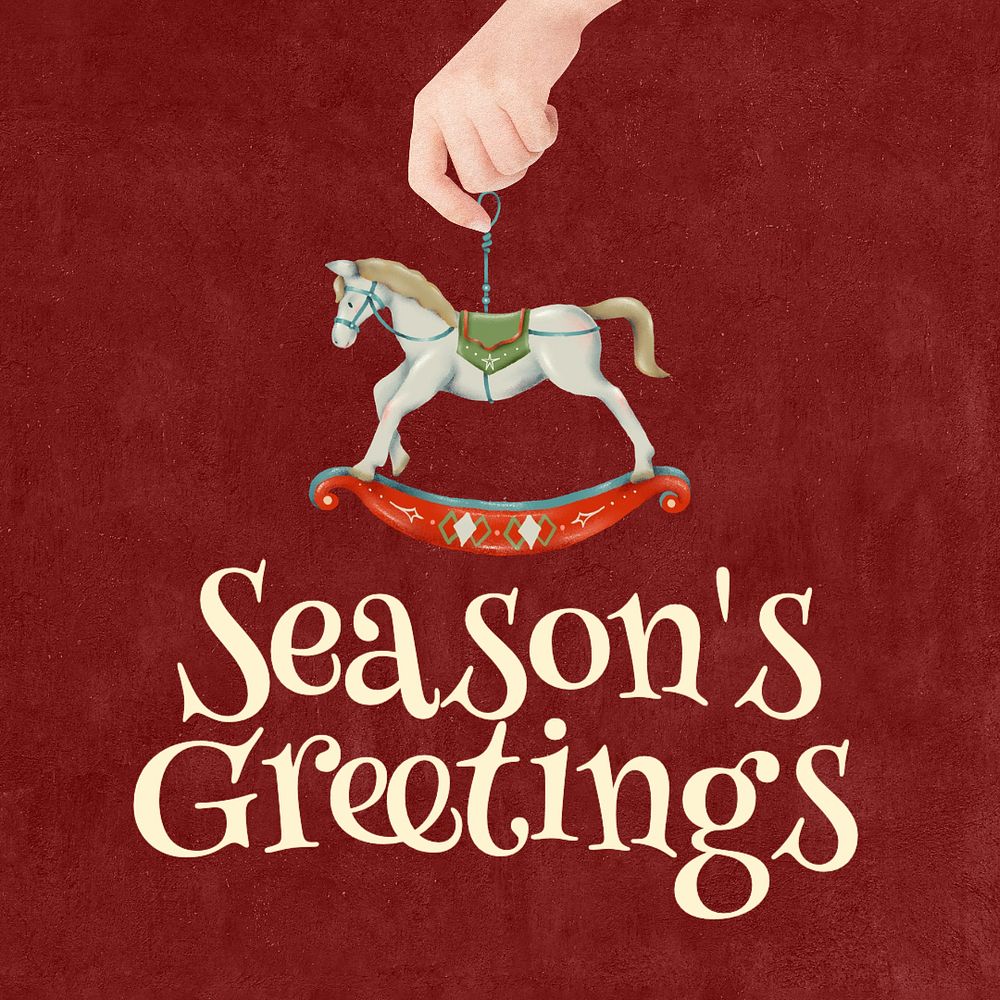 Seasons greetings Instagram post template, editable text & design