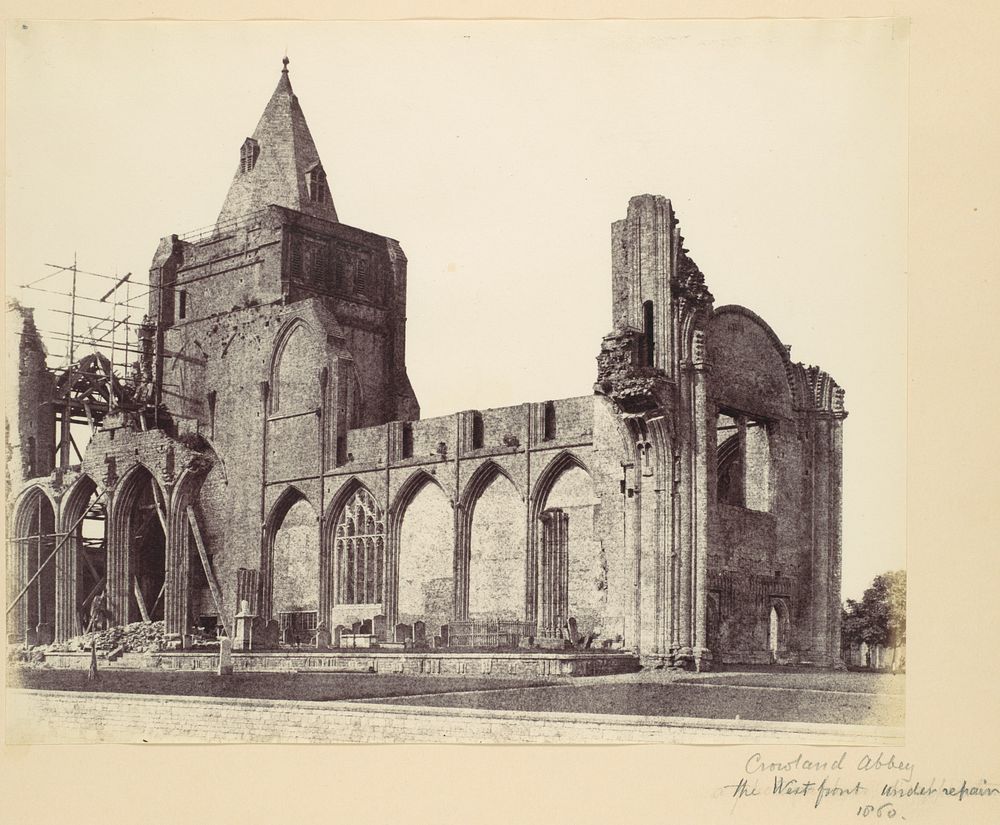 Crowland Abbey, the West Front Under Repair