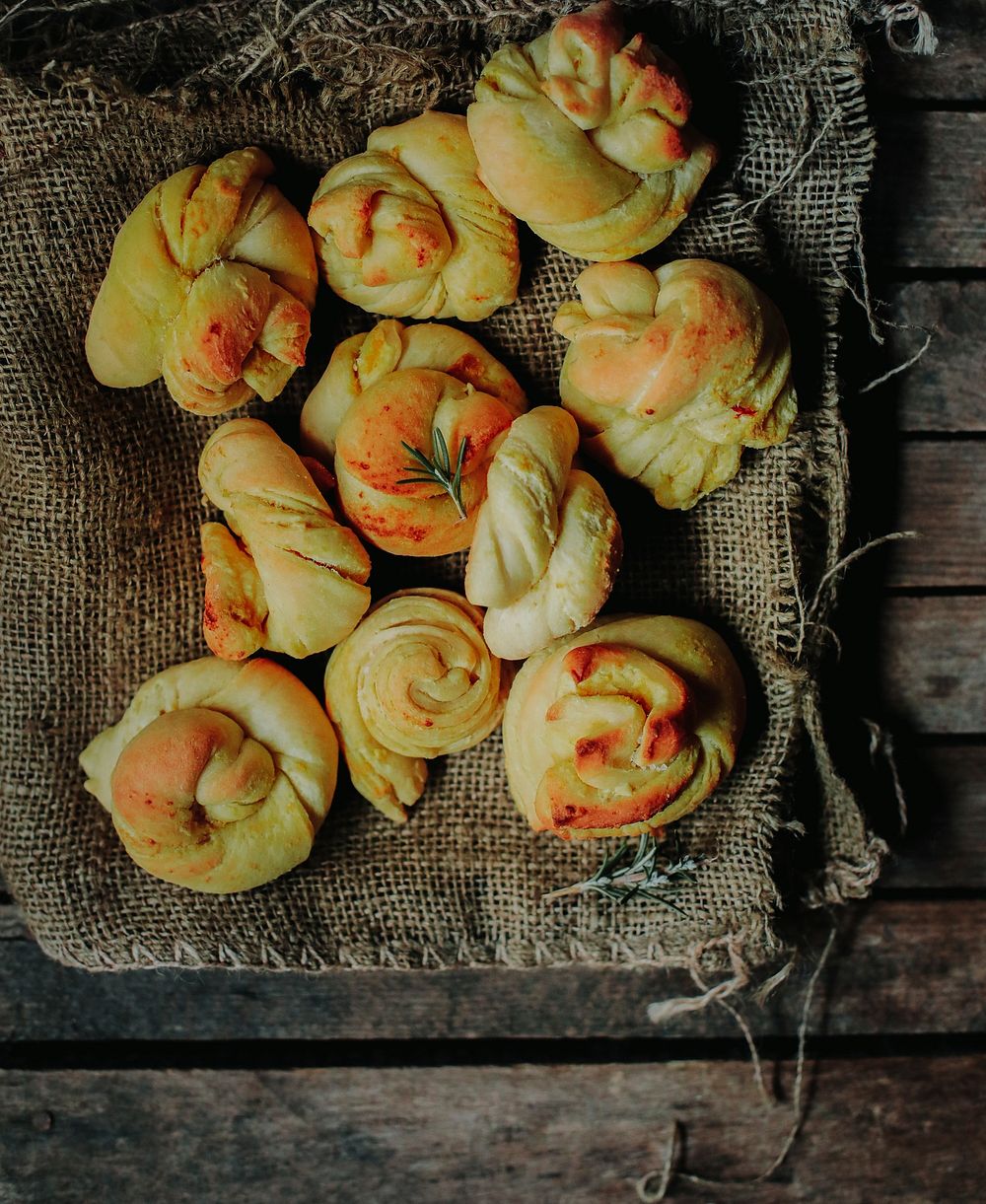 Free homemade vegan garlic rolls image, public domain food CC0 photo.