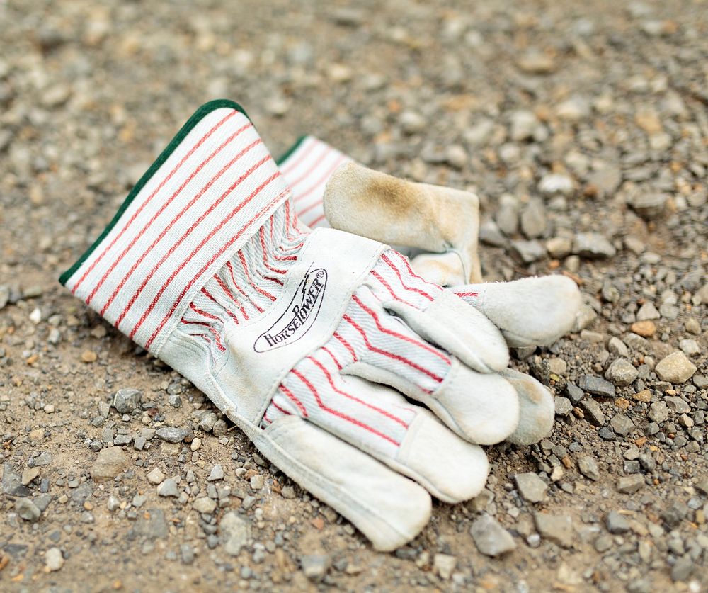 Glove on ground. Free public domain CC0 image.