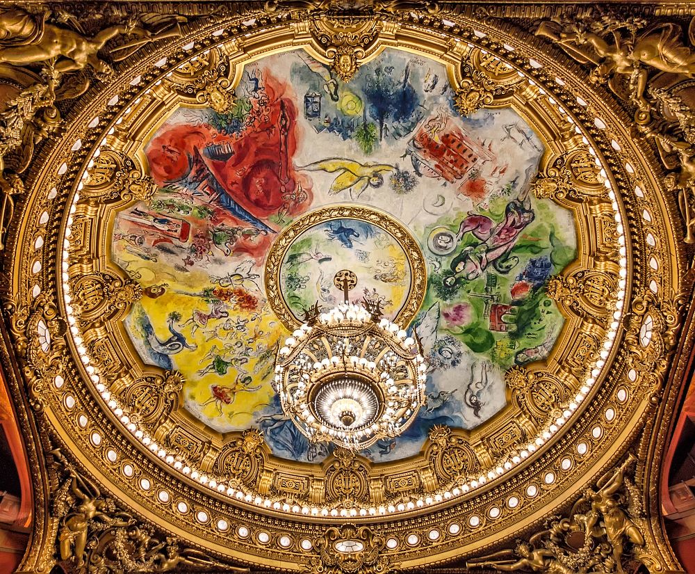 Ceiling of the Palais Garnier, Paris. Free public domain CC0 image.