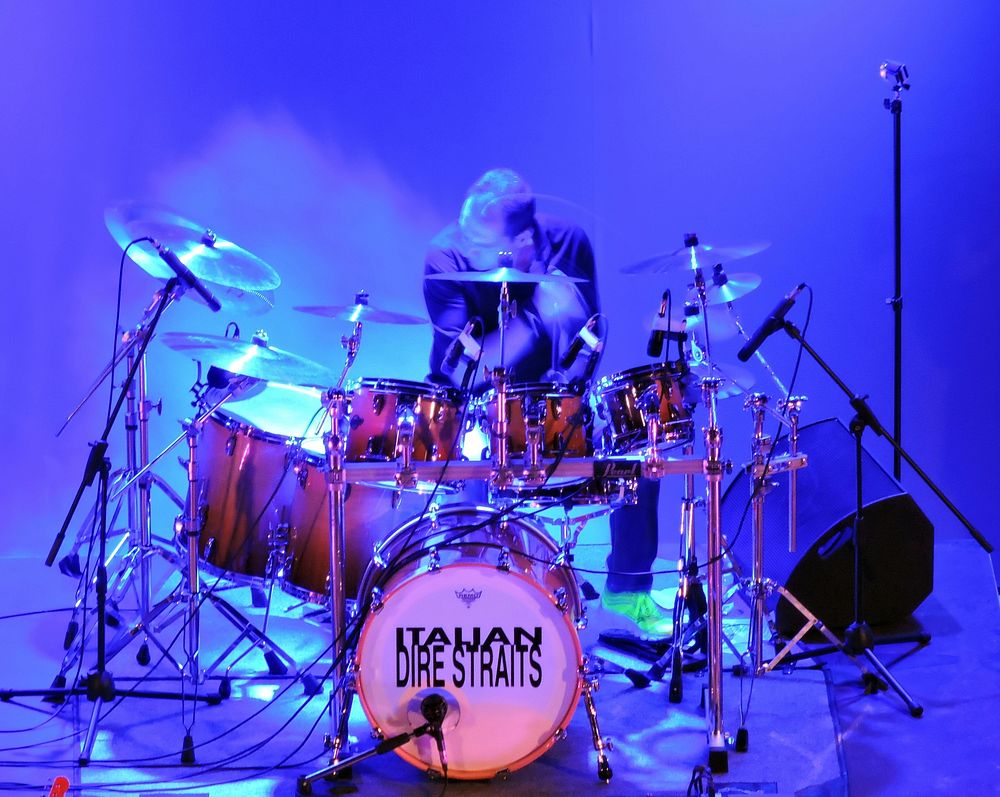 Drummer of Italian Dire Straits, cover band, Italy - 9 December 2014