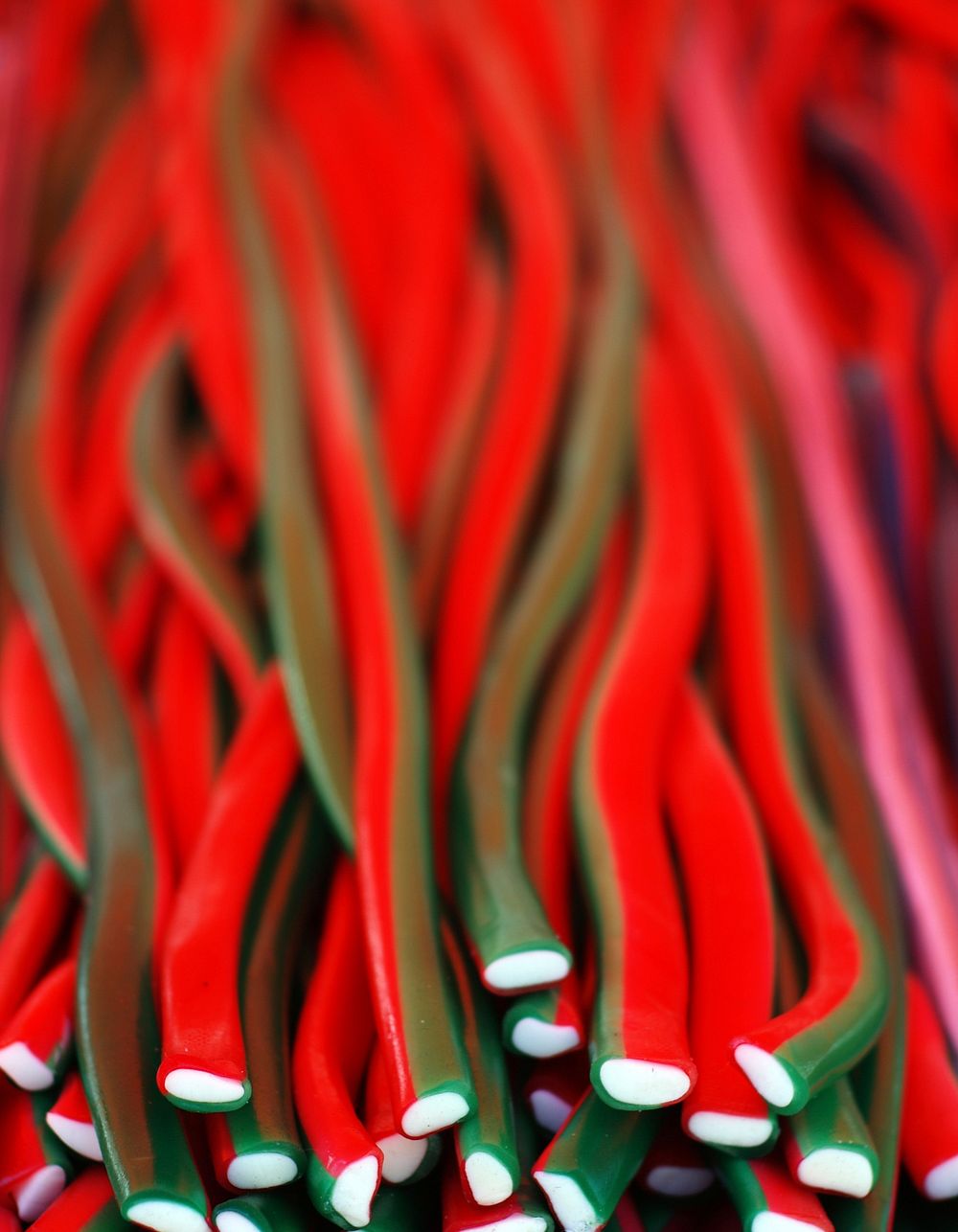 Red & green long candy. Free public domain CC0 photo.