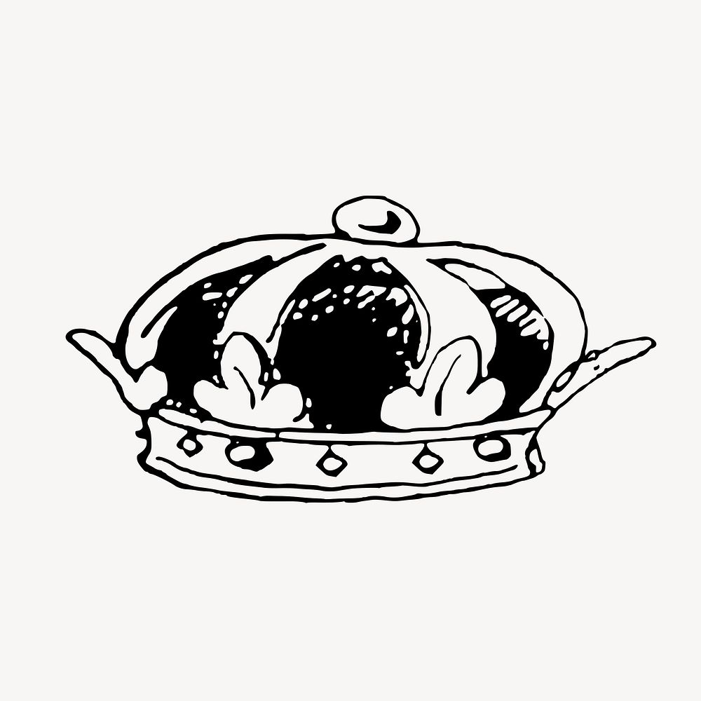 Royal crown clipart, medieval object illustration vector. Free public domain CC0 image.
