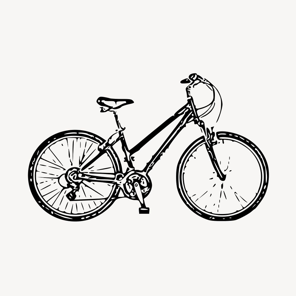 Bicycle clipart, vintage vehicle illustration vector. Free public domain CC0 image.