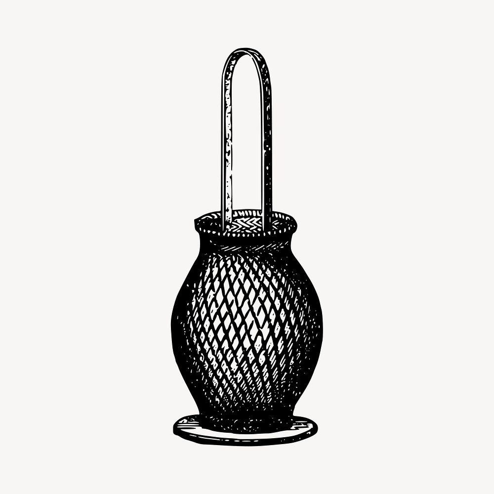 Bamboo lantern clipart, Chinese object illustration vector. Free public domain CC0 image.