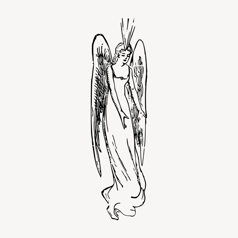 Angel clipart, vintage spirituality illustration vector. Free public domain CC0 image.