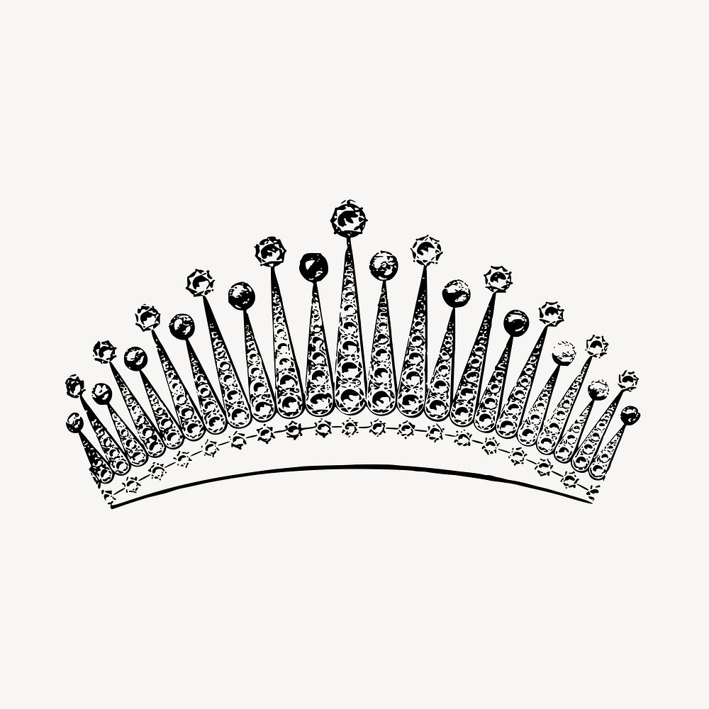 Princess crown clipart, vintage fashion illustration vector. Free public domain CC0 image.