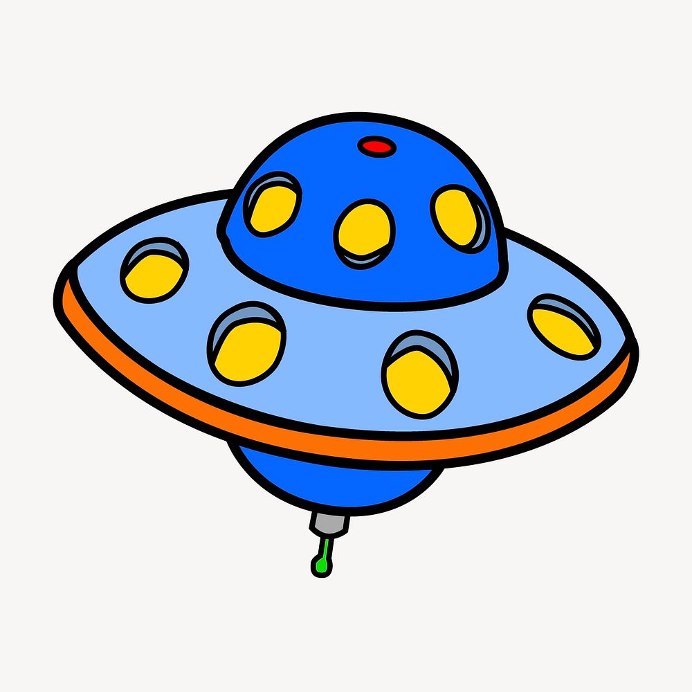 UFO clipart, object illustration vector. Free public domain CC0 image.