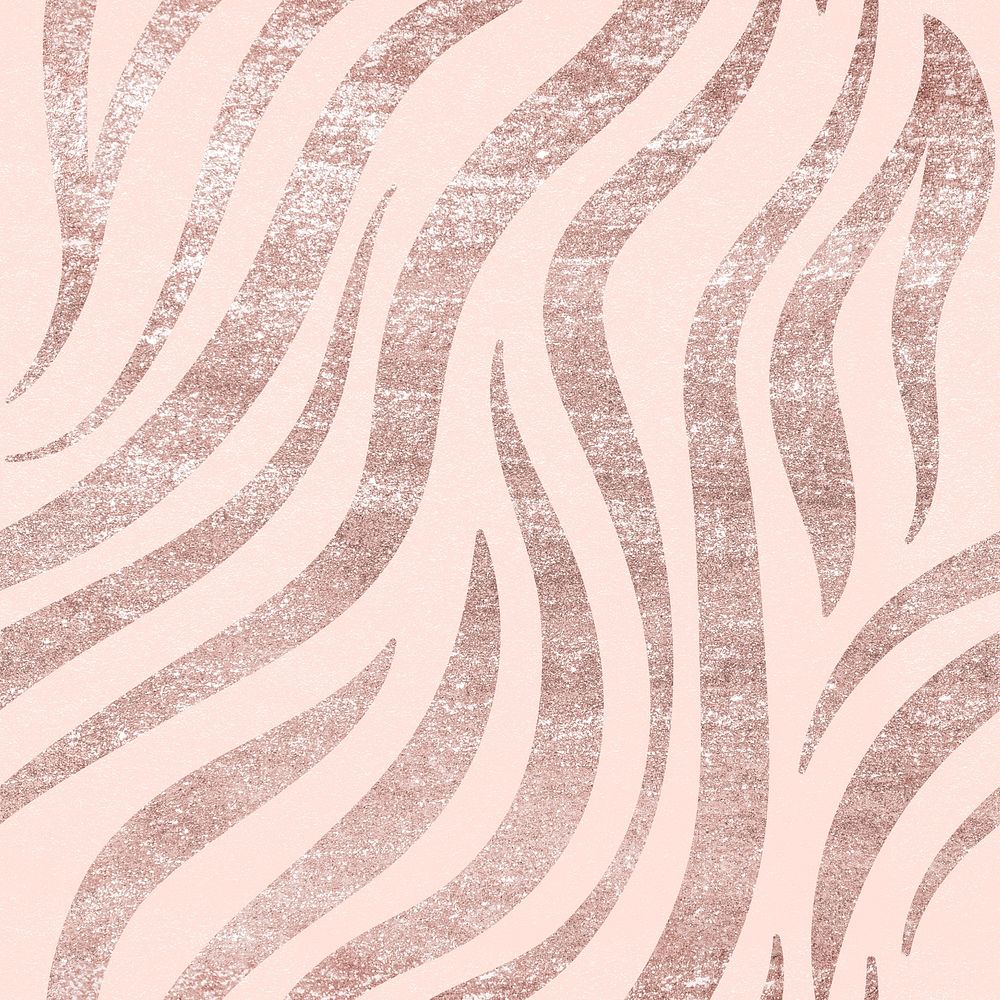 Rose gold zebra seamless pattern, animal print background