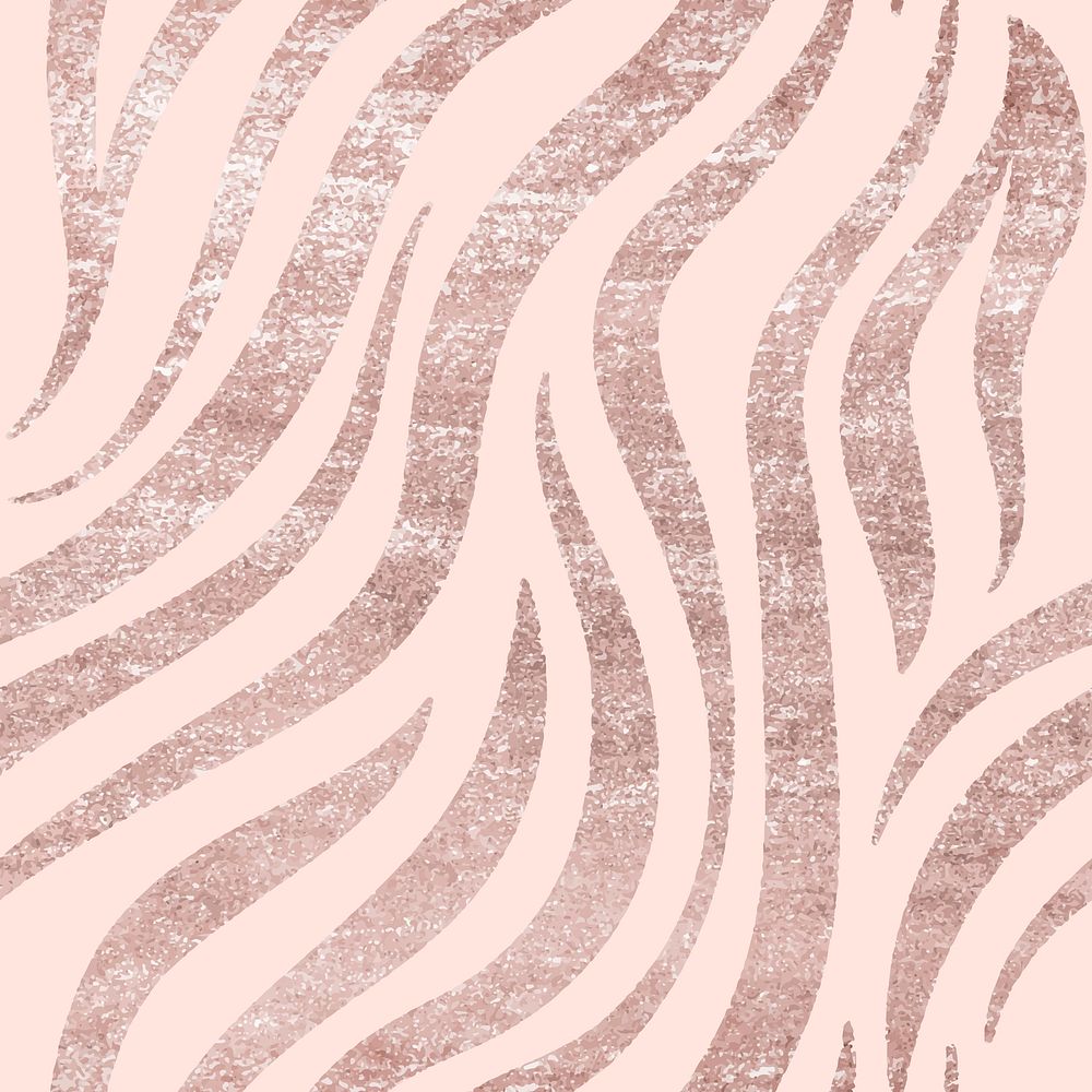 Zebra rose gold seamless pattern, animal print background vector