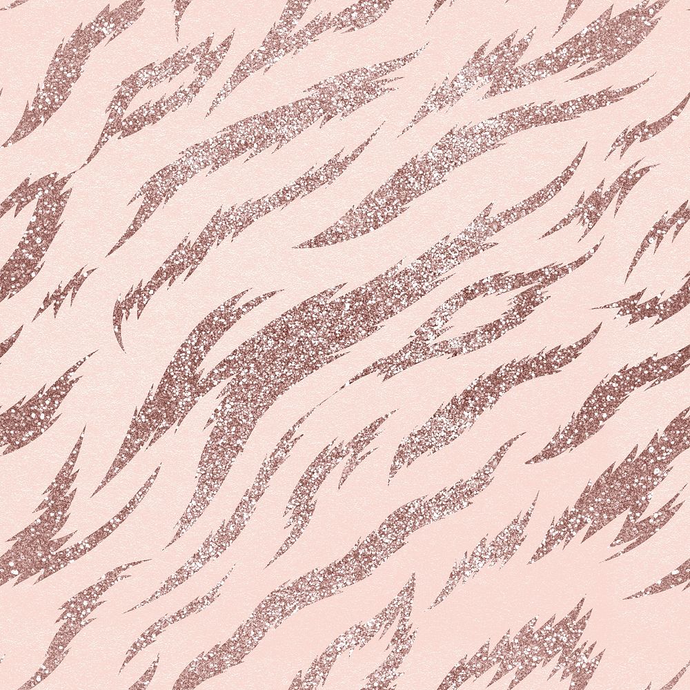 Rose gold tiger seamless pattern, abstract animal print background 