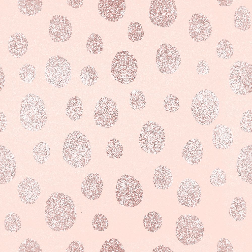 Polka dots rose gold seamless pattern, cute fancy girly background 