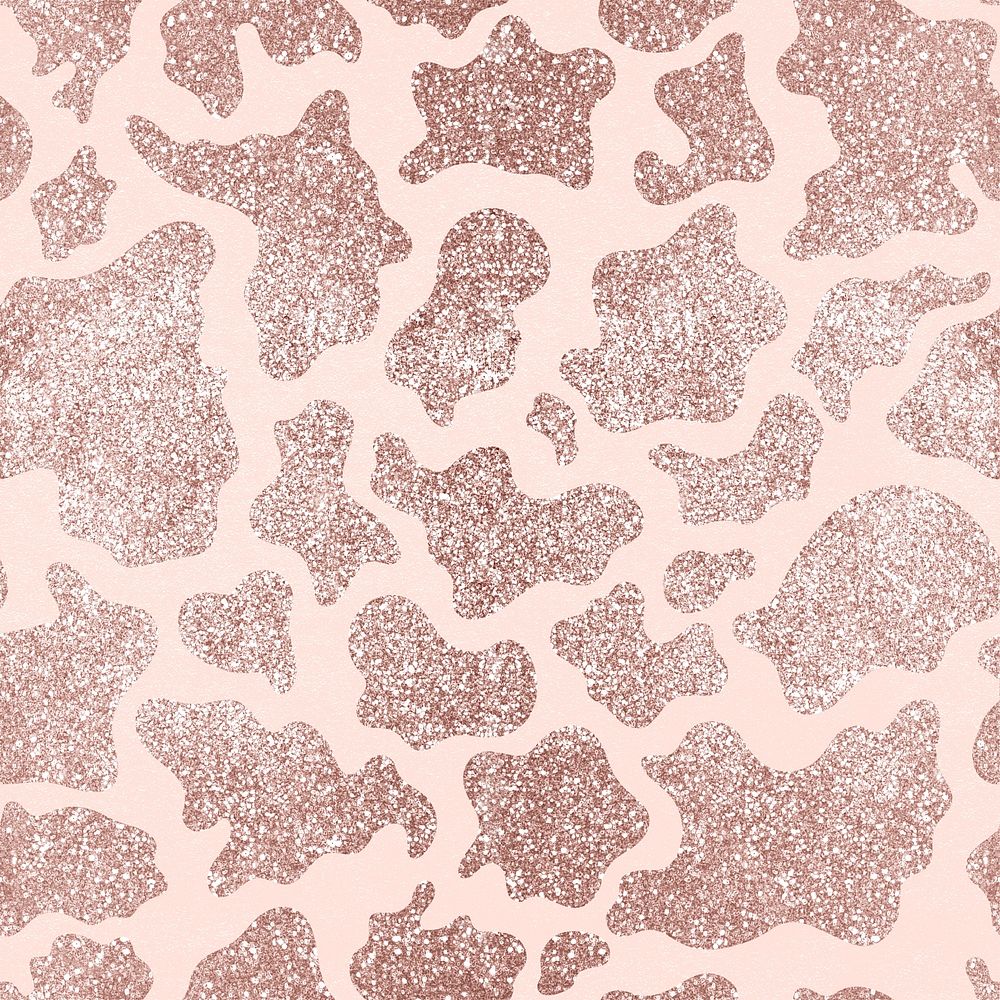 Cow skin rose gold seamless pattern, animal print background 