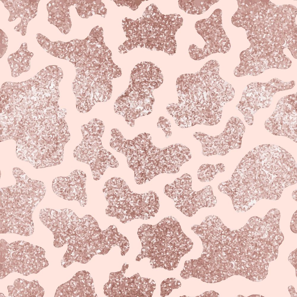 Cow skin pink seamless pattern, animal print background vector