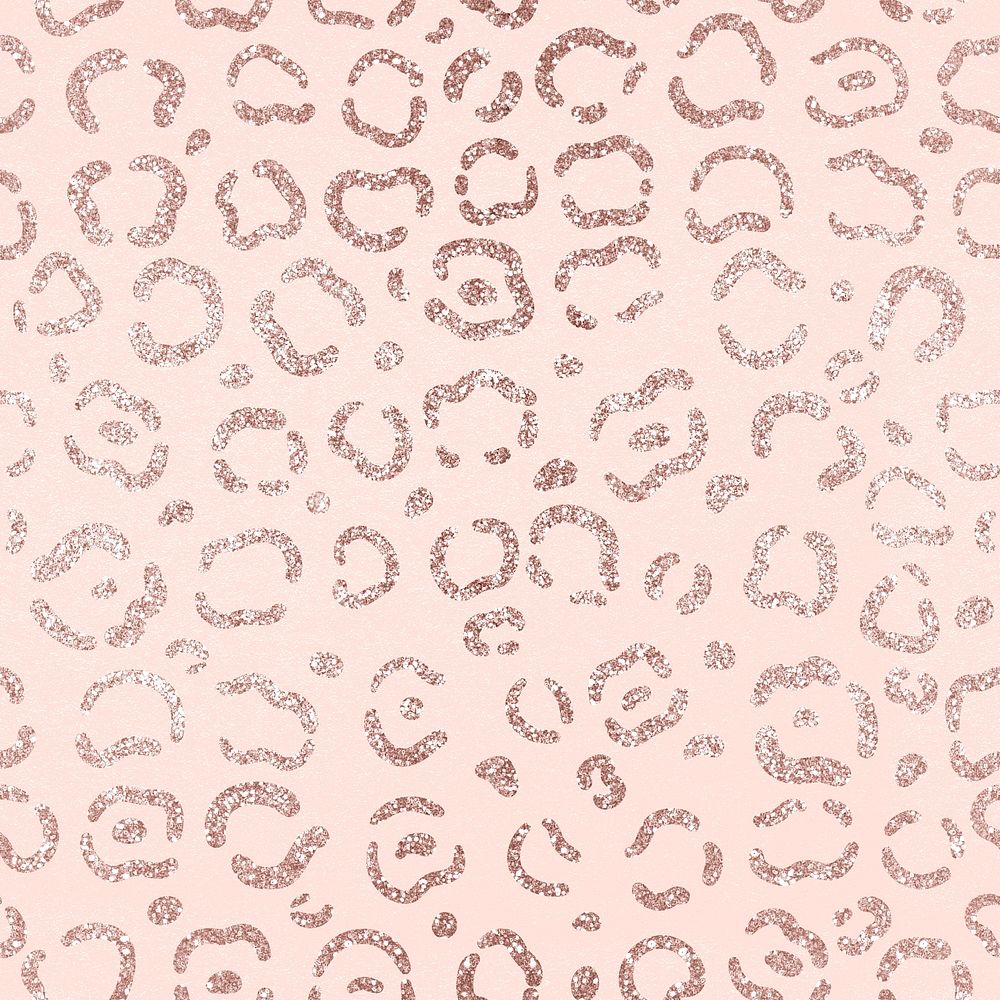 Leopard rose gold seamless pattern, aesthetic animal print background