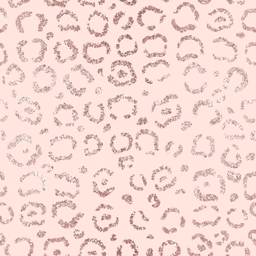 Leopard rose gold seamless pattern, aesthetic animal print background vector