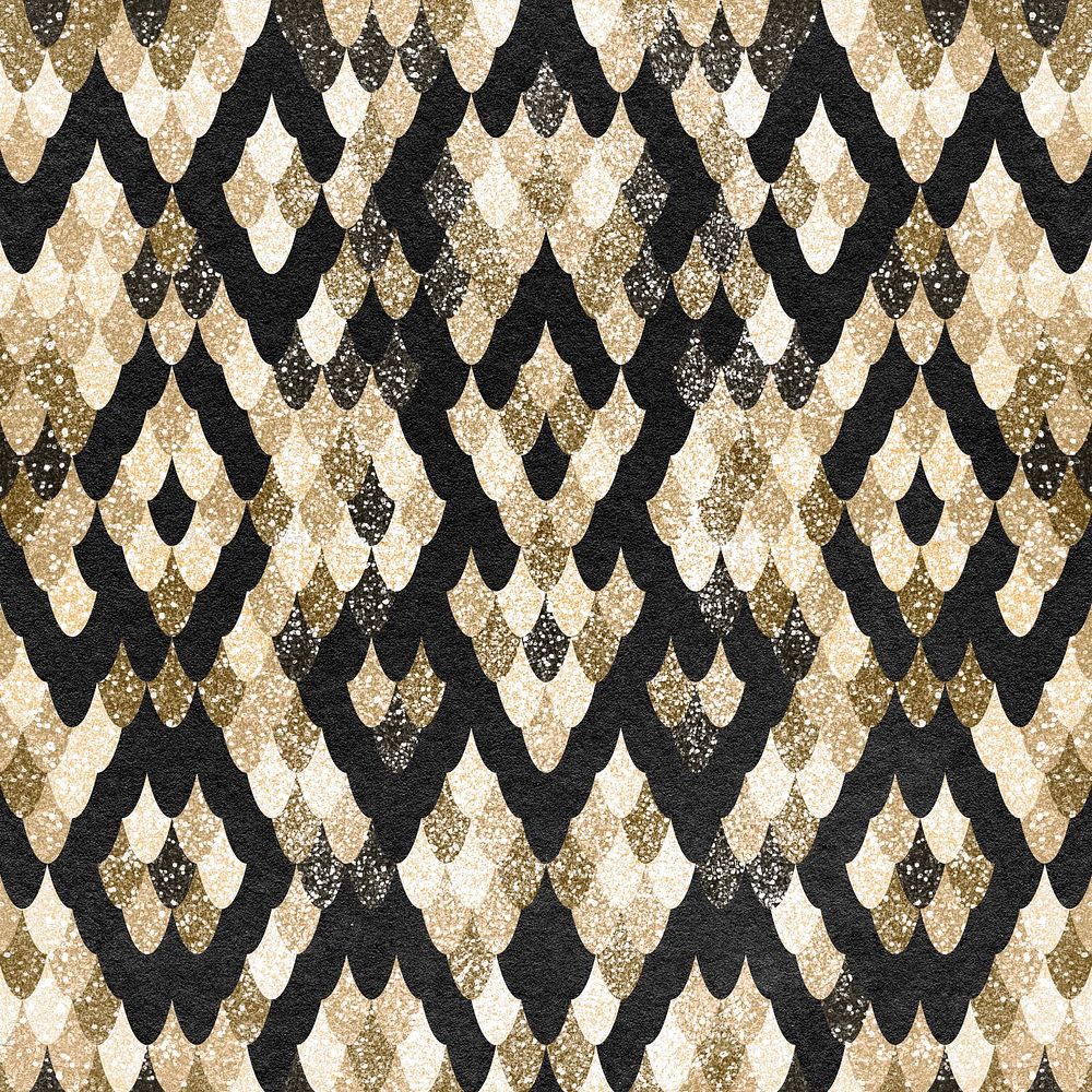 Snake scale gold seamless pattern, luxury animal print background 