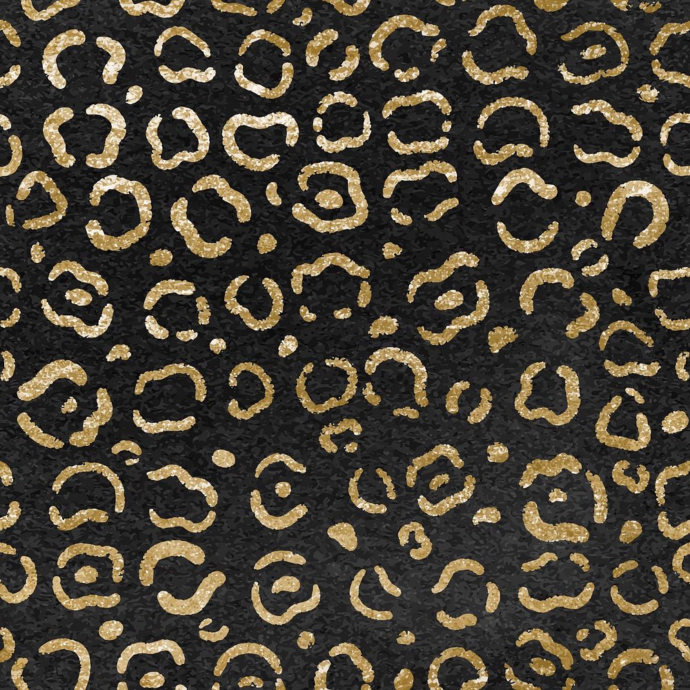 Leopard gold seamless pattern, aesthetic animal print background vector