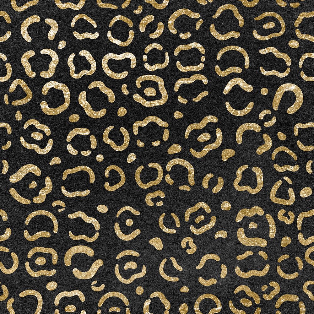 Leopard gold seamless pattern, aesthetic animal print background 