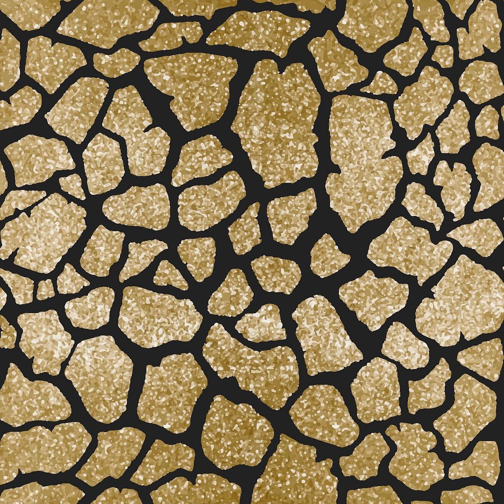 Giraffe gold seamless pattern, animal print background vector