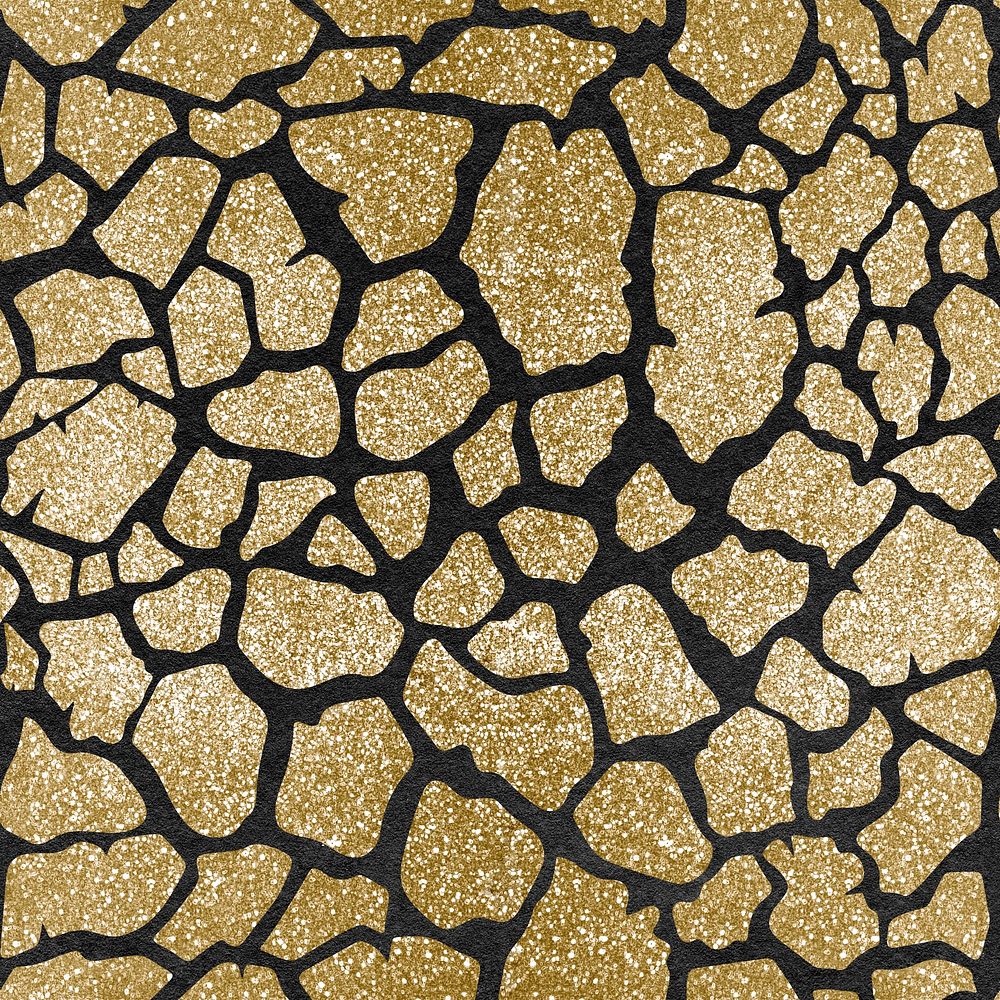 Giraffe gold seamless pattern, animal print background 