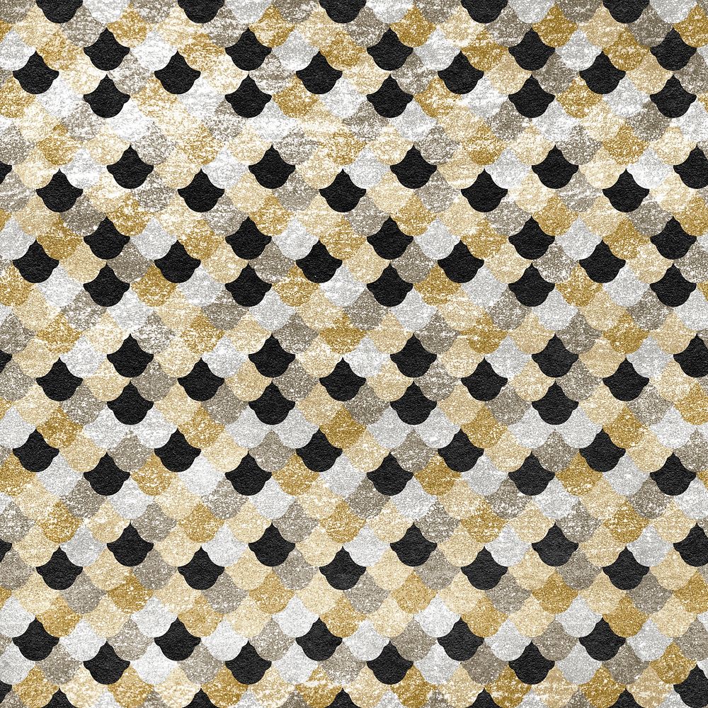 Fish skin gold seamless pattern, animal print background 