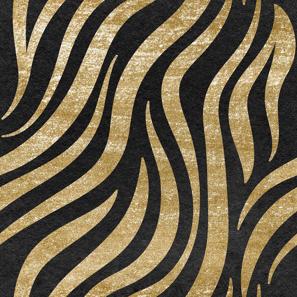 Zebra gold seamless pattern, animal print background 