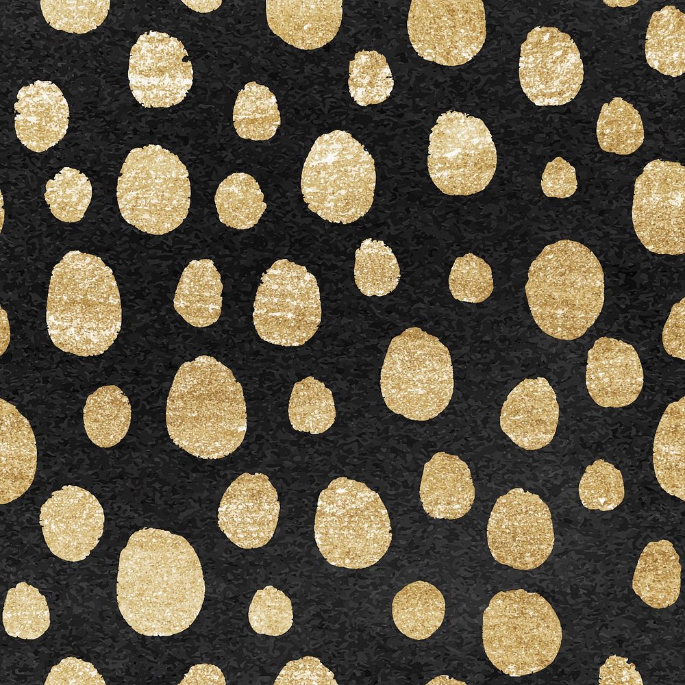 Polka dots gold seamless pattern, cute fancy girly background vector