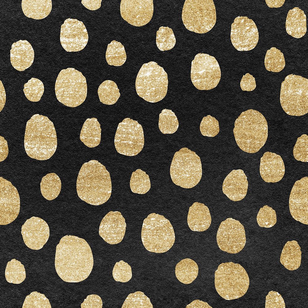 Polka dots gold seamless pattern, cute fancy girly background 