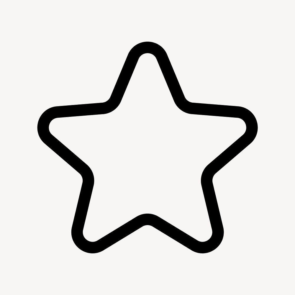 Outlined star icon, for social media app psd