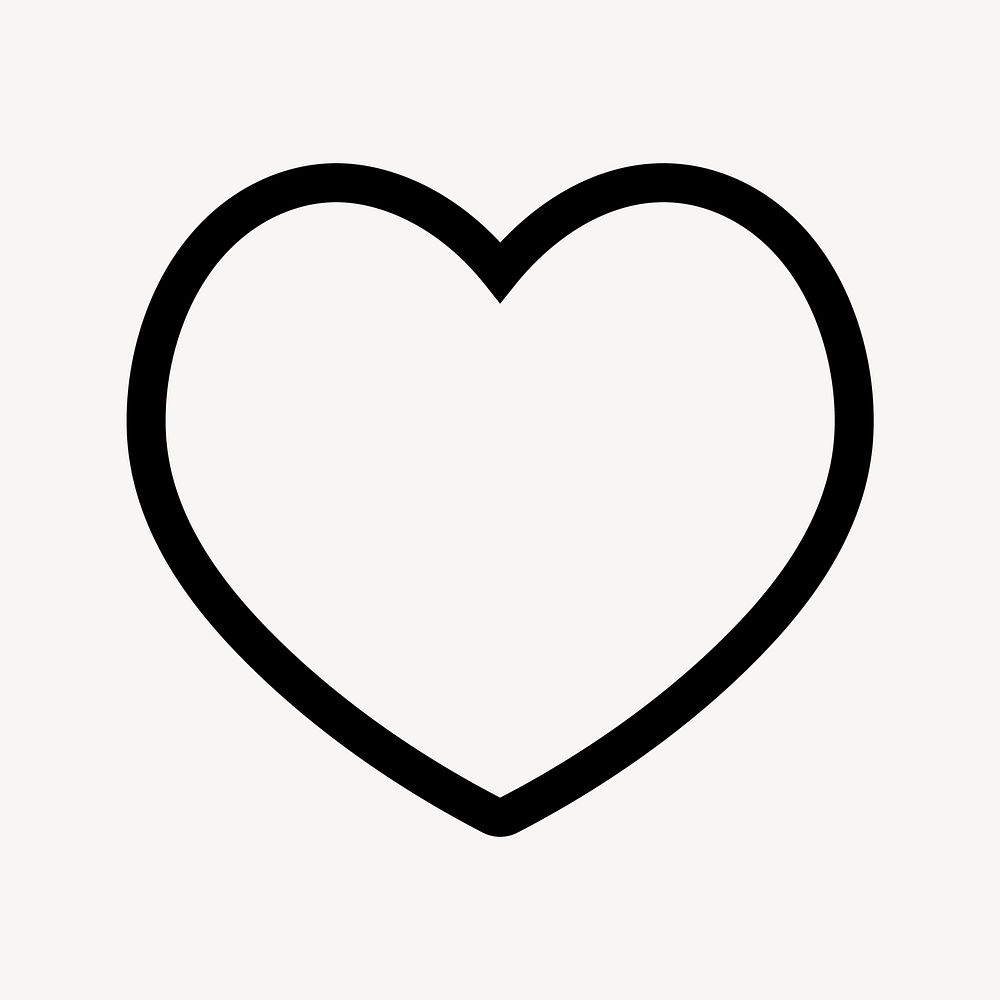 Heart outlined icon, for social media app vector