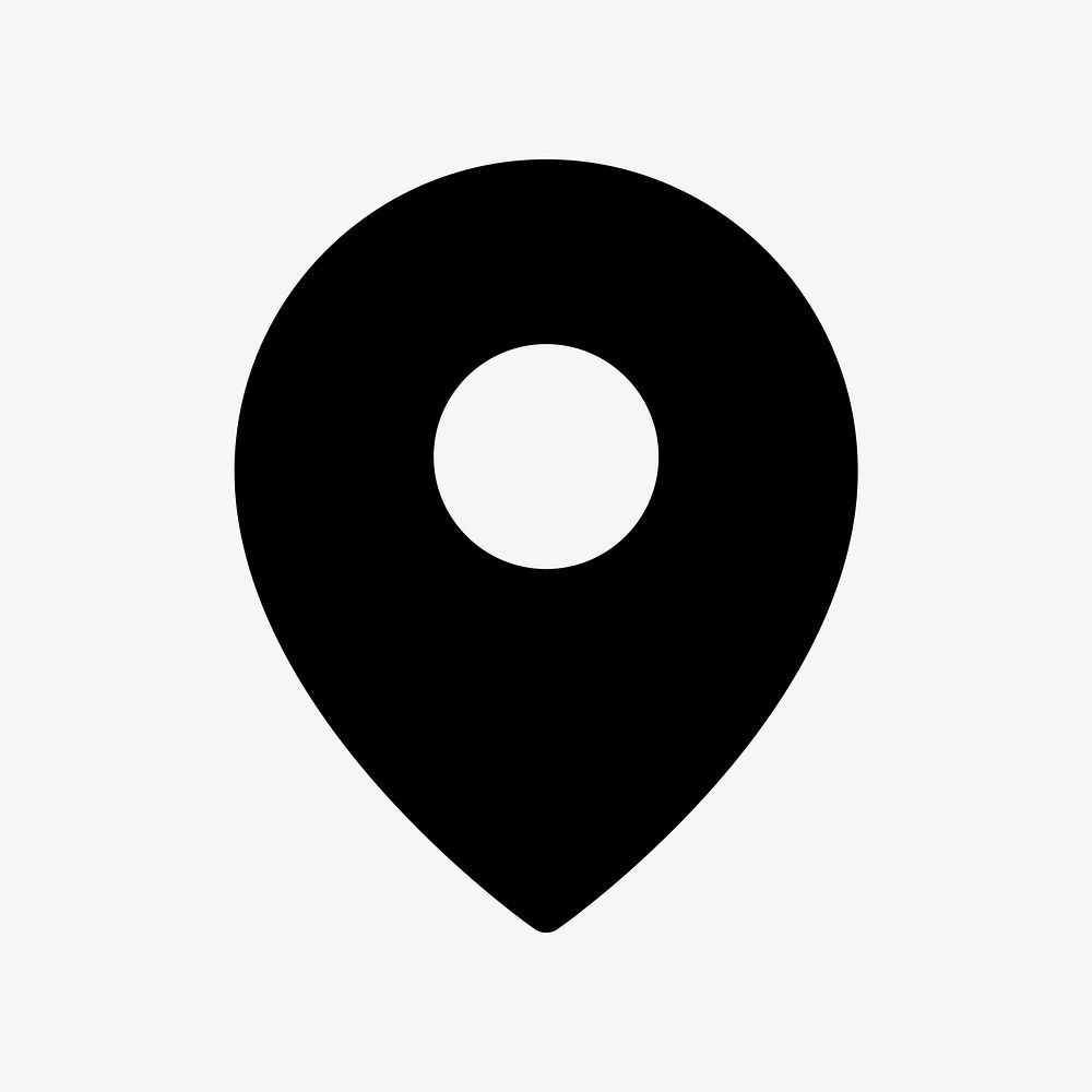 Location pin filled icon, for social media app psd